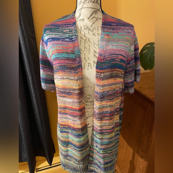 NWT Lane Bryant short sleeve multi-color Sweater 22/24 - Picture 2 of 9